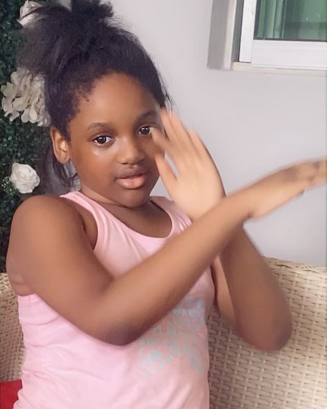 2Face and Annie Idibia’s daughter, Olivia dances in excitement after undergoing leg surgery in Dubai (Video)