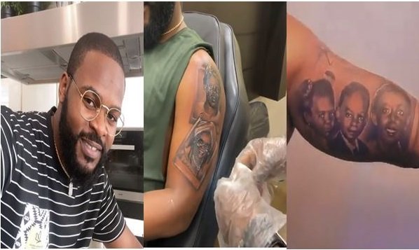 Rapper, Falz Tattoos Photos Of His Entire Family On His Arm (Video)