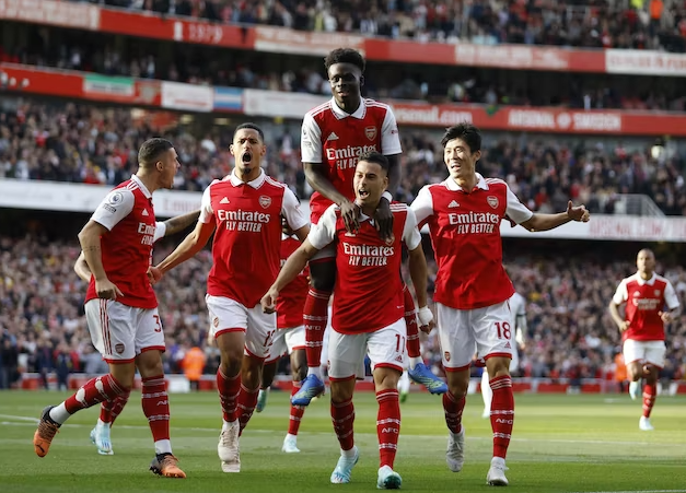 Arsenal players SOCCER-ARS-Leeds