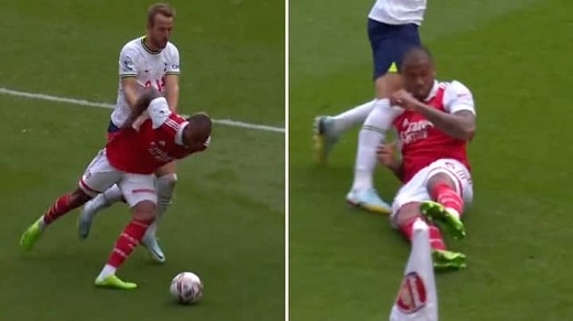 Arsenal Fans Furious At What Harry Kane Did To Gabriel During North London Derby