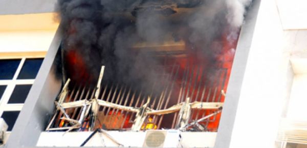 WAEC Office In Yaba Lagos On Fire