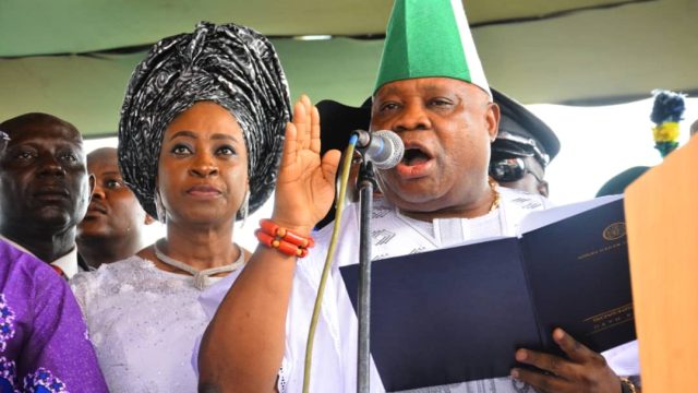 Davido's Uncle, Ademola Adeleke Freezes Osun Bank Accounts Immediately After Swearing In As Governor