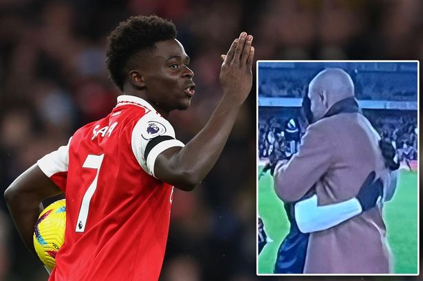 Thierry Henry Reveals What He Told Bukayo Saka As They Shared Pitchside Hug Before West H