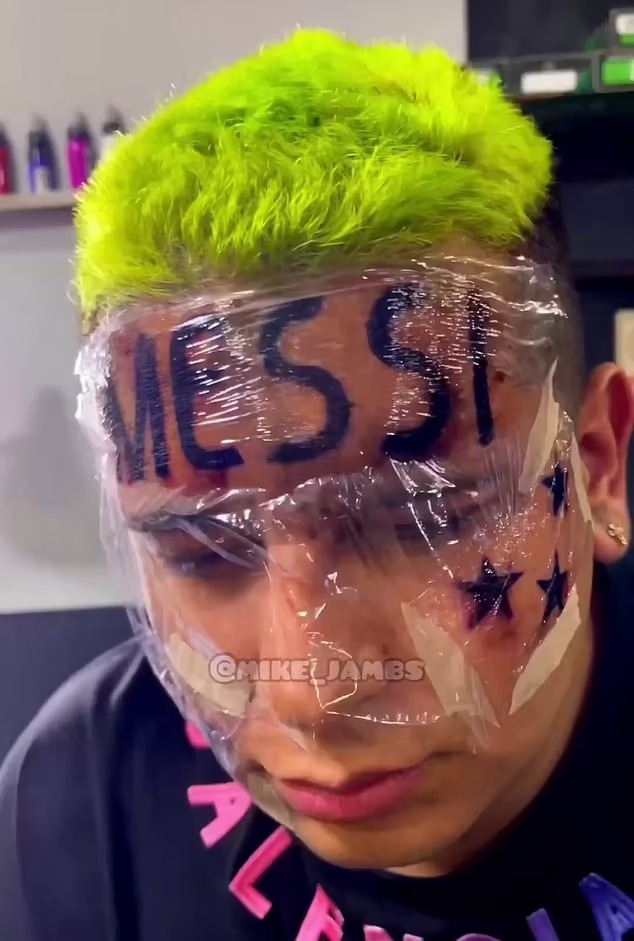 Messi Fan Who Tattooed Footballer's Name On His Forehead Cries Out After Being Trolled For Being 'Stupid'