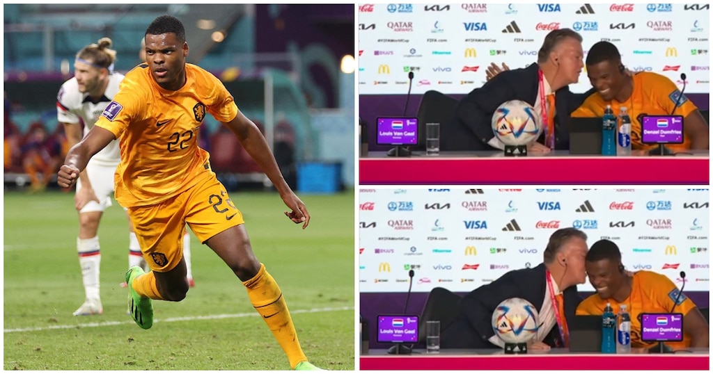 World Cup: Footage Of Luis van Gaal Giving Denzel Dumfries A Kiss Goes Viral [Watch]
