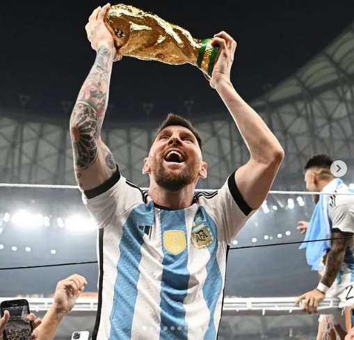 Messi Used A 'Fake' World Cup Trophy In His Instagram Post Which Broke World Record