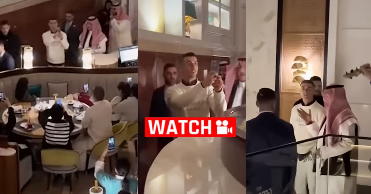 Watch Cristiano Ronaldo's Priceless Reaction To Being Filmed By Everyone In Riyadh Restaurant
