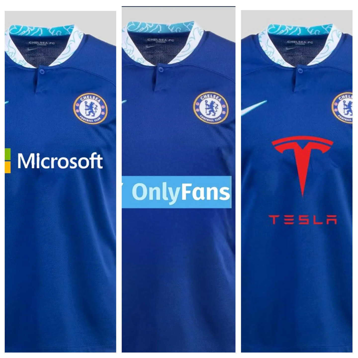 From Tesla, Microsoft To OnlyFans: Fans Imagine Chelsea Shirt With Potential New Sponsors [Photos]