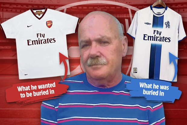 Priest Confused As A Lifelong Arsenal Fan David Hickey Was Buried In Chelsea Kit - See Funny Reason