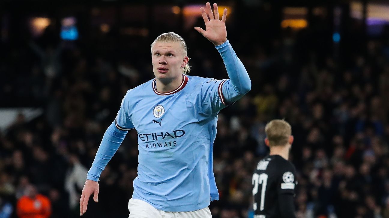Erling Haaland Scores 5 Goals As Man City Thrash Leipzig 7-0 In Champions League