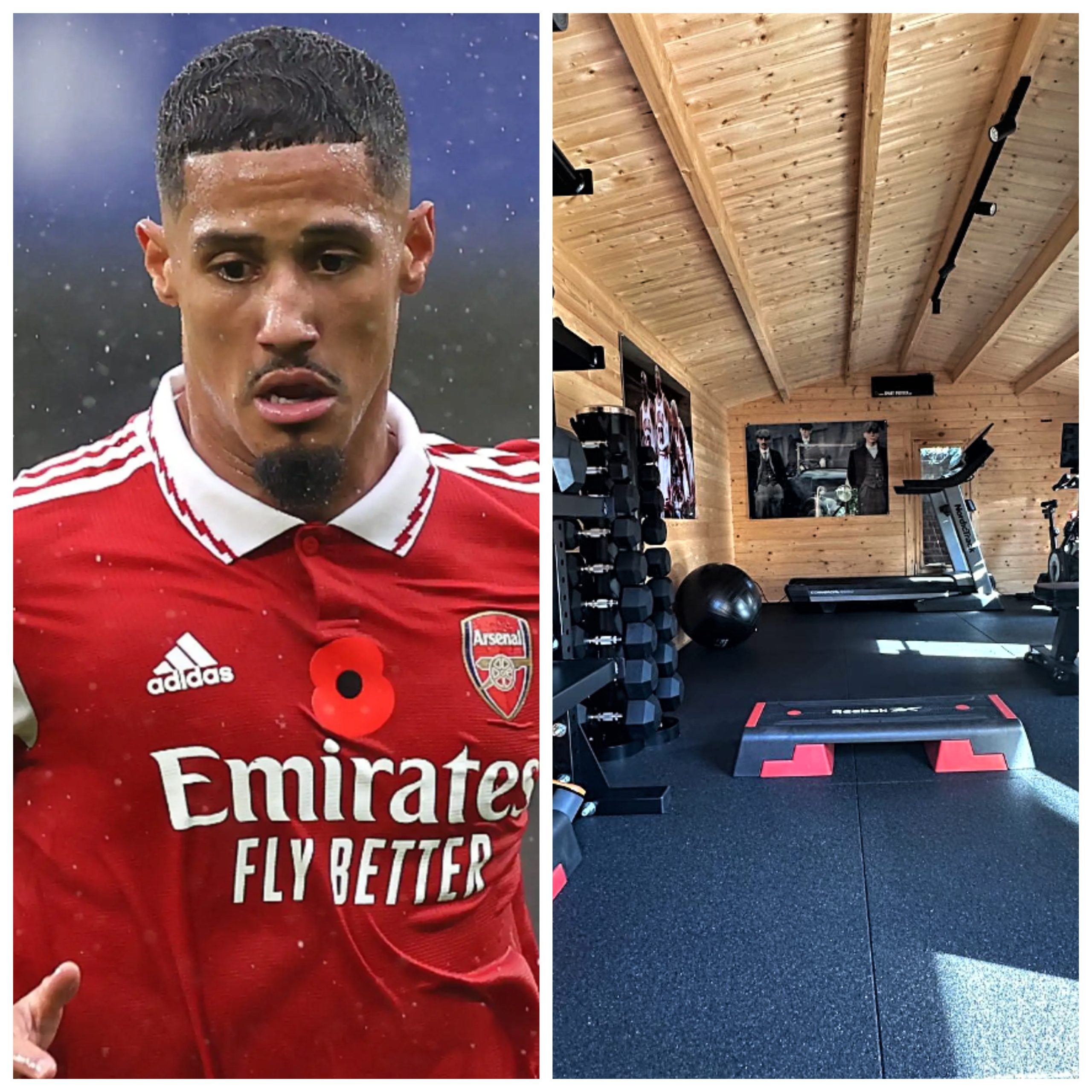 Arsenal Fans Calls For William Saliba To Be Sold After Noticing 'Cringey' Poster In His Home Gym