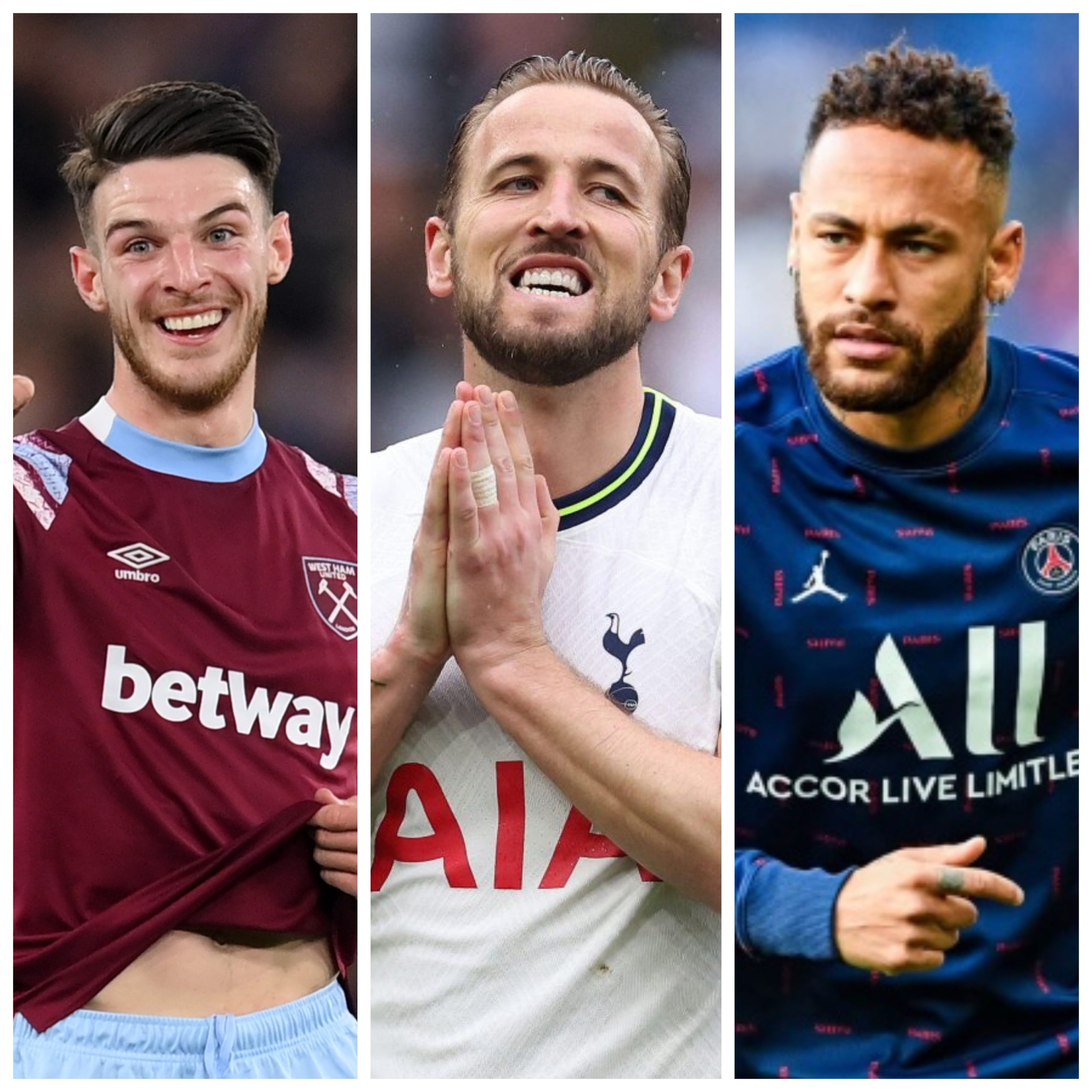 Arsenal Risks Losing Out On Declan Rice To Man City, Harry Kane To Man United, Neymar Wants Out & Other Big Transfer News of The Day